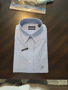 NEW Men long sleeve dress shirt. Club Room, Easy Care, Blue, Iron Free! 16 - Picture 1 of 4