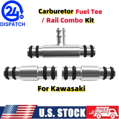 For 1977-1983 Kawasaki KZ1000 KZ650 CSR Carburetor Fuel Tee / Rail Combo Kit  - Image 1 of 4