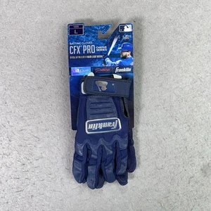 NWT Franklin CFX Pro Youth Batting Gloves Blue/ Chrome Size Large - Picture 1 of 3