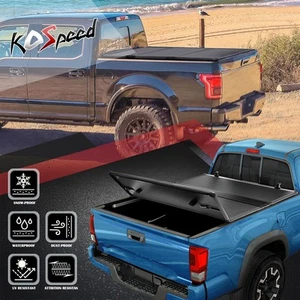 FRP Hard Solid Tri-Fold Tonneau Cover for 2022-2024 Ford Maverick Pickup Truck - Picture 1 of 7
