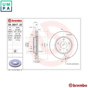 2x BRAKE DISC 09.B647.21 FOR DODGE ECE/ECD 2.0L EBA 1.8L ED3 2.4L ECN 2.0L 4cyl - Picture 1 of 10