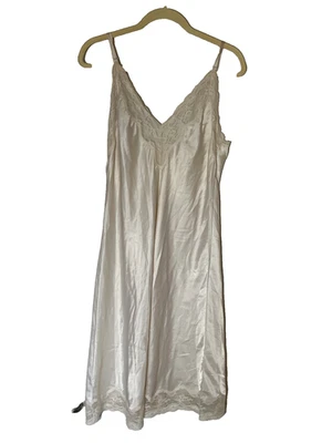 Camisón sin cordones BARBIZON satinado marfil talla 38 de colección EE. UU. Foto 1 de 4