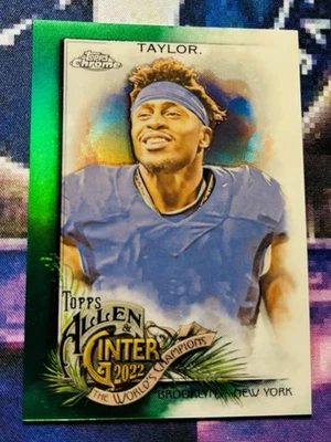 2022 Topps Allen & Ginter Chrome #169 Green Refractor Jonathan Taylor /99 Colts - Image 1 of 2