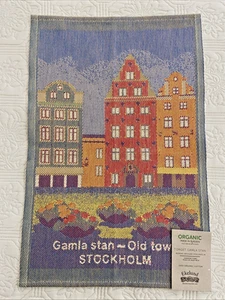 Nordick Designs Stockholm Tea Towel w Torget Gamla Stan Pattern Kitchen Art Gift - Bild 1 von 13