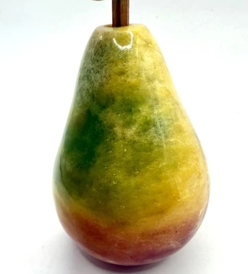 PEAR 4” Carved Marble Stone Alabaster Fruit Vintage MCM - Image 1 of 4