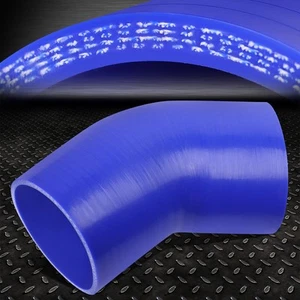 3.5" 3-PLY 45 DEGREE ELBOW TURBO/INTAKE PIPING SILICONE COUPLER HOSE/PIPE BLUE - Picture 1 of 7