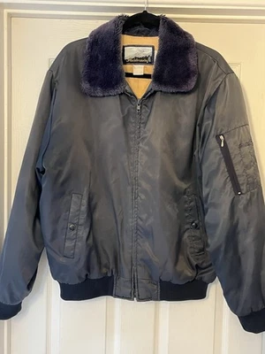 Bombardero Fieldmaster vintage de nailon para hombre con cuello de piel sintética púrpura talla L Foto 1 de 4