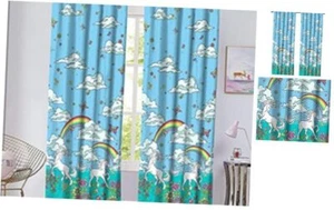 Unicorn Rainbow 48x84 Window Curtain Panel Drapes Pair for Kids’ Bedroom, - Picture 1 of 4