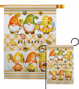 Bandiera da giardino gnomi api gnomi giardino amici regalo decorativo cortile casa striscione - Foto 1 di 17