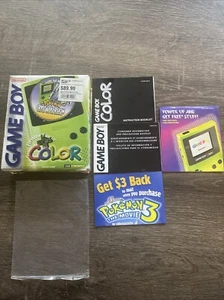 Gameboy Color Kiwi Pokémon Crystal Bundle BOX & INSERTS Only ! Hard To find - Picture 1 of 12