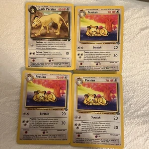 Set Of 4 Persian Pokemon Cards, 3 Jungle, 1 Team Rocket, Uncommon, Near Mint - Picture 1 of 6
