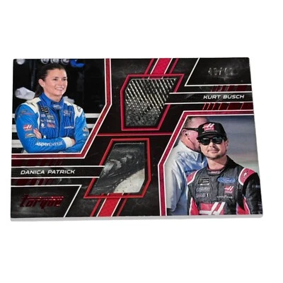 Danica Patrick Kurt Busch 2017 PANINI TORQUE PAIRING MATERIALS RED #48/49 card - Image 1 of 2