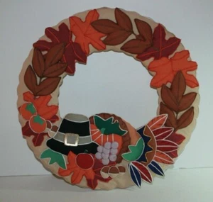 Thanksgiving Holiday Fall Cloth Wreath 14 inch - Picture 1 of 4