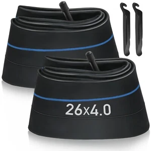 2 Pack 26'' x 4.0 Fat Tire Inner Tube 35mm Schrader Valve 2 Tire Levers Included - Picture 1 of 10