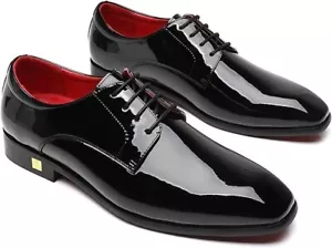 Herren Blake Oxford-Schuhe - Lackleder elegante Schuhe für Hochzeit & Partys, Größe 9,5 - Bild 1 von 6