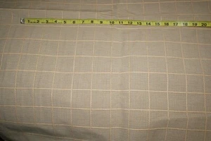 Tan & White Check Grid Fabric Upholstery 3 Yards x 54 Inches fast shipping - Picture 1 of 3