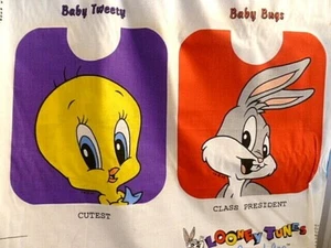 Juego de 8 baberos para bebé sin cortar insectos tweety tunes tweety panel de tela vintage - Imagen 1 de 4