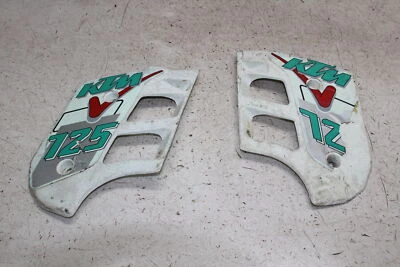 1991 KTM 125 MX LEFT RIGHT RADIATOR SHROUD GUARD FAIRINGS - Image 1 of 4