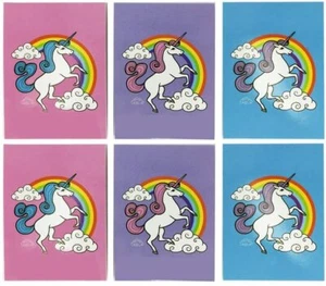 12 x Coches de notas pequeños arco iris unicornio gran clase regalos o rellenos de bolsa de fiesta - Imagen 1 de 1