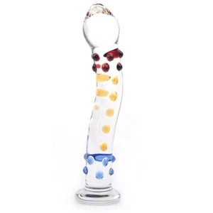 Glass Dildo G-Spot Anal Butt Plug Masturbator Sex Toy BDSM P04 textured bumpy - Picture 1 of 4
