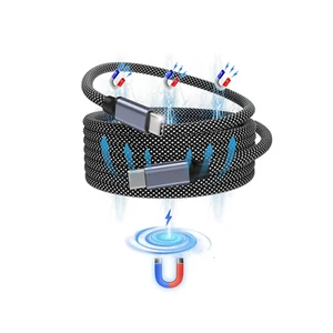 PD 100W USB-C 1M Magnetic Fast Charging Cable, Nylon Braided for Phones & Laptop - Picture 1 of 9