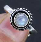 Gorgeous Rainbow Moonstone 925 Silver Plated Handmade Adjustable Ring Us Size 5
