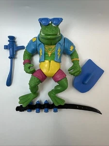 🔥 TMNT Genghis Frog Teenage Mutant Ninja Turtles 1989 Playmates 100% Completo - Imagen 1 de 13