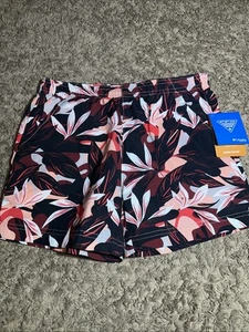 NEW Girl's Columbia Super Clearwater Shores Shorts Blck Pink Size Large MSRP $32 - Picture 1 of 9