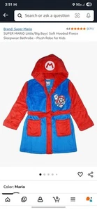 Super Mario Boys Mario Costume Plush Robe Size large 10/12 - Picture 1 of 9