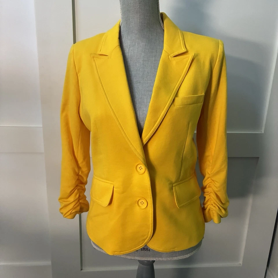 Blazer feminino Gibson amarelo brilhante, M, novo sem etiqueta - Imagem 1 de 4