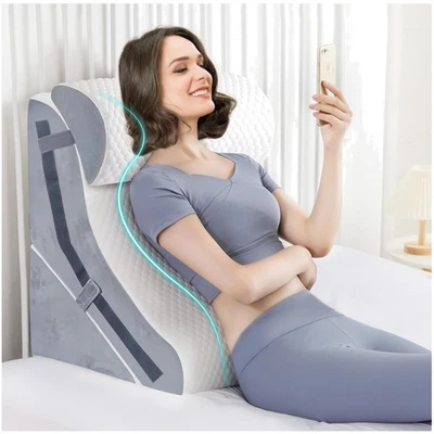 Juego de almohadas de cuña ortopédica - Espuma de memoria ajustable 15 en 1 para alivio y descanso Foto 1 de 4