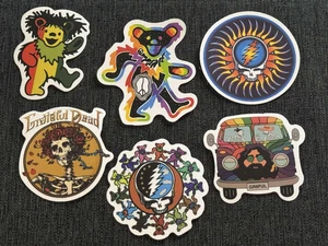Lot of (6) GRATEFUL DEAD 1 1/2" to 2 1/2" JERRY GARCIA Band STICKERS Fast! FREE! - Picture 1 of 1
