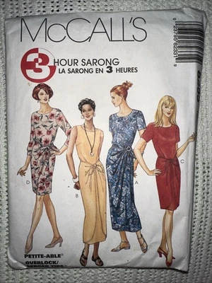 McCall’s 8233 Sarong Dress 2 Lengths Sewing Pattern c.1996 3 Hour Semi-fitted - Image 1 of 4