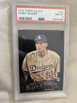 2016 Topps Allen and Ginter X Corey Seager Rookie 121 PSA 8 - Image 1 of 2