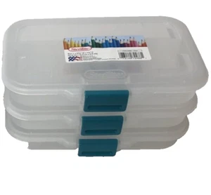 Plastic Storage  Containers Stackable Sterilite Clip, Latches Clear, 3 pack - Picture 1 of 6