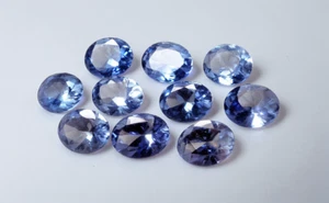 2pc Natural Tanzanite Oval 4x3 Faceted Loose Gemstone Cut Rough genuine - Picture 1 of 1