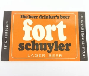 Fort Schuyler etiqueta de cerveza Beer Lager 12 oz Utica NY Nueva York - Imagen 1 de 2