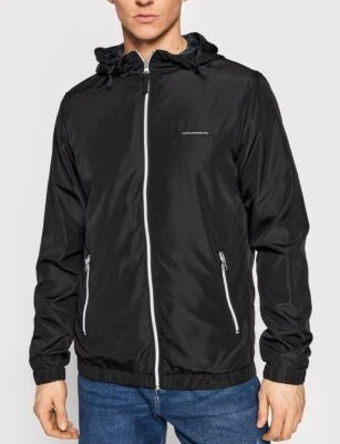 Chaqueta informal negra Jack & Jones para hombre con capucha Jungle Foto 1 de 4