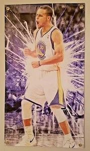 Steph Curry Vinyl Flag Picture Poster 20"×36" Golden State Warriors NBA Man Cave - Picture 1 of 2