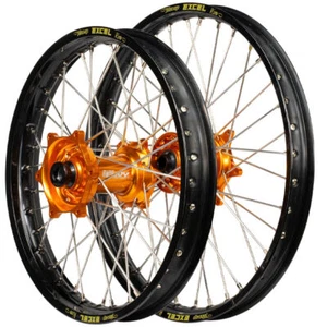 KTM 450 SX-F 2015 - 2022 Envy / Excel SNR Wheel Set 21/18 Black Rims Orange Hubs - Picture 1 of 9