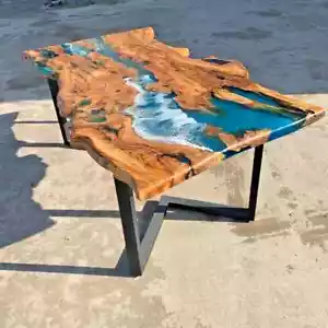 Live Edge Epoxy Dining Table | Epoxy Dining Table | Live Edge Table | Epoxy Slab - Picture 1 of 17