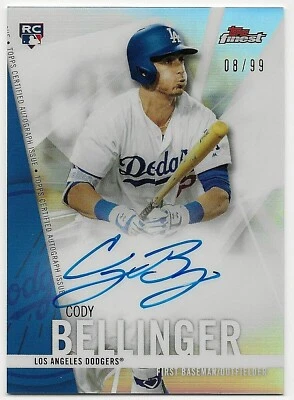 2017 Topps Finest CODY BELLINGER Mystery Redemption Autograph RC Auto #08/99 - Image 1 of 2