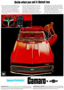 Chevrolet Camaro SS 1967 convertible - póster publicitario promocional - Imagen 1 de 1