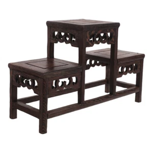 Wood Stand 3 Tier Natural Wood Bookshelf Rustic Display Shelf Vintage Shelf for - Picture 1 of 12
