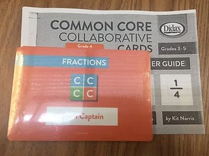 NEW! Fractions Common Core Math Collaborative Cards by Didax Grade 4-Fractions - Picture 1 of 1