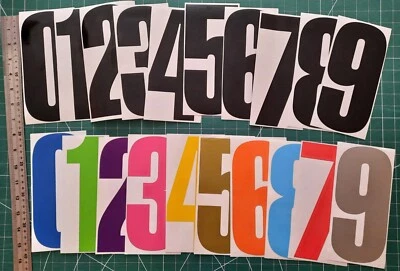 CD4YOU Large 7",4" Numbers Sticker 0-9 Pack for Wheelie Bin Door House Cabin Container