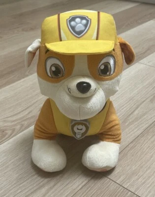 Paw Patrol Talking Rubble Plush Stuffed Animal Toy Rescue Pup 2016 Spin Master - Image 1 of 4