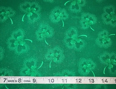 NUEVO Trébol de San Patricio Brillante 100% Tela Algodón Vendido por 1/2 Yarda 44"W Foto 1 de 4