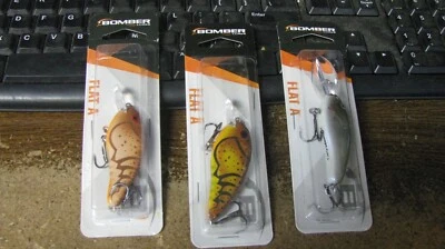 Señuelo de bombardero, "Plano A", 2 1/2", 3/8 oz, 3 ct, 3 colores, nuevo en paquete, envío gratuito Foto 1 de 4