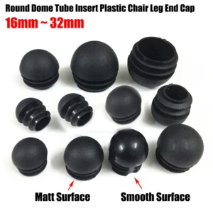  Ø16-32mm Diameter Round Dome Tube Insert Plastic Chair Leg End Cap Tube Insert - Picture 1 of 10